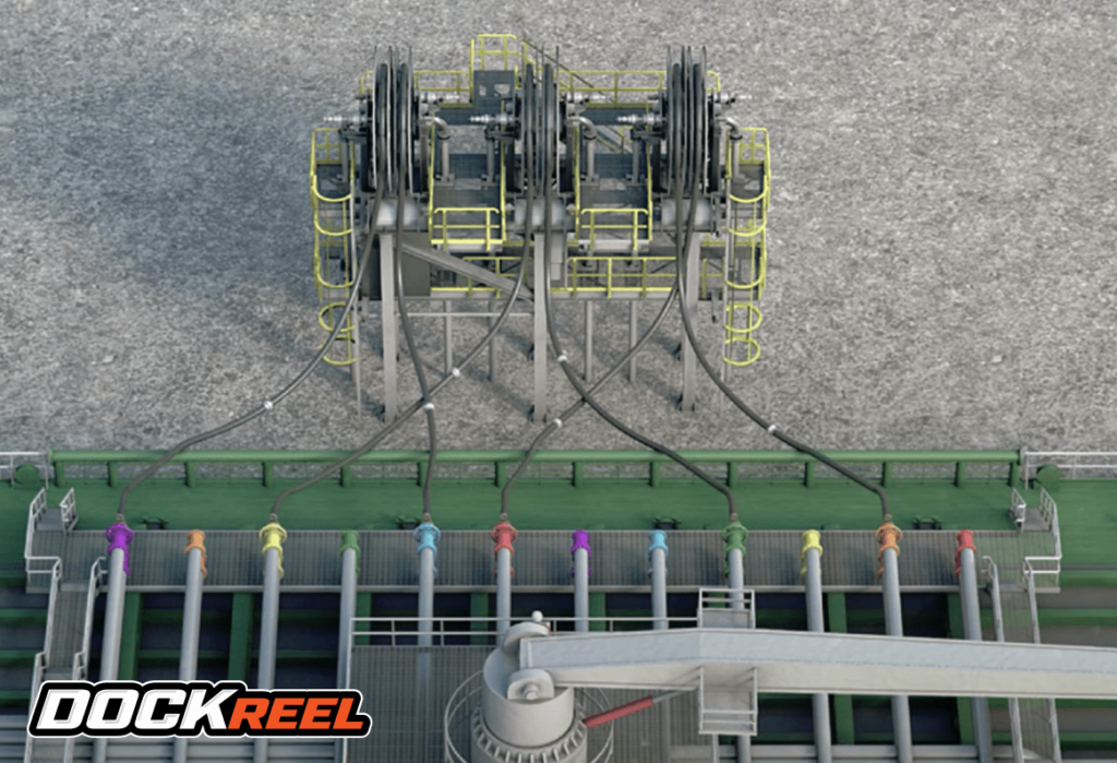 Dock reel marine loading arm